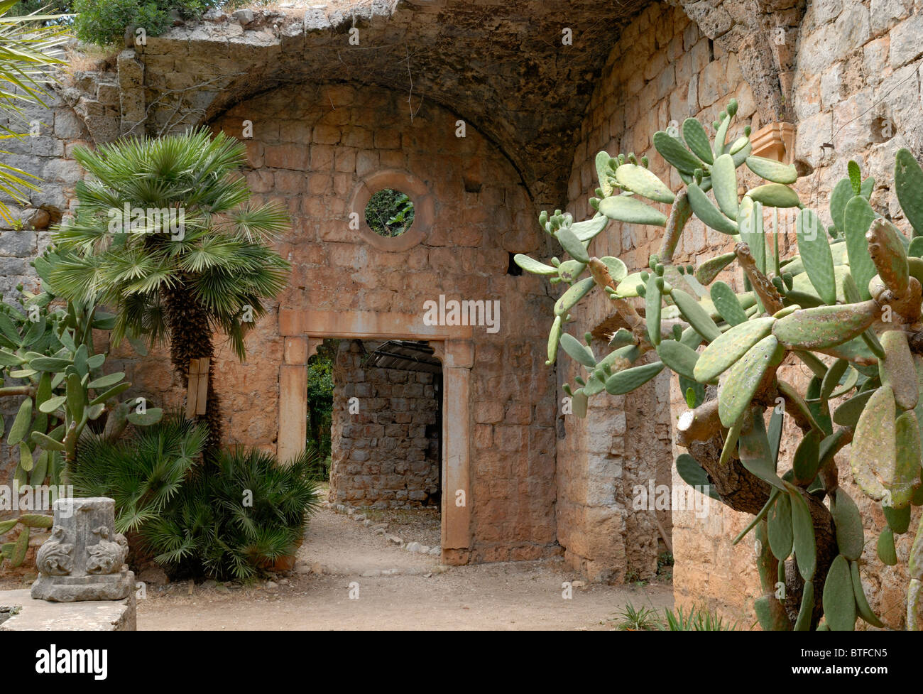 A fine view to the ruined courtyard of a Benedictine Monastery Complex ...