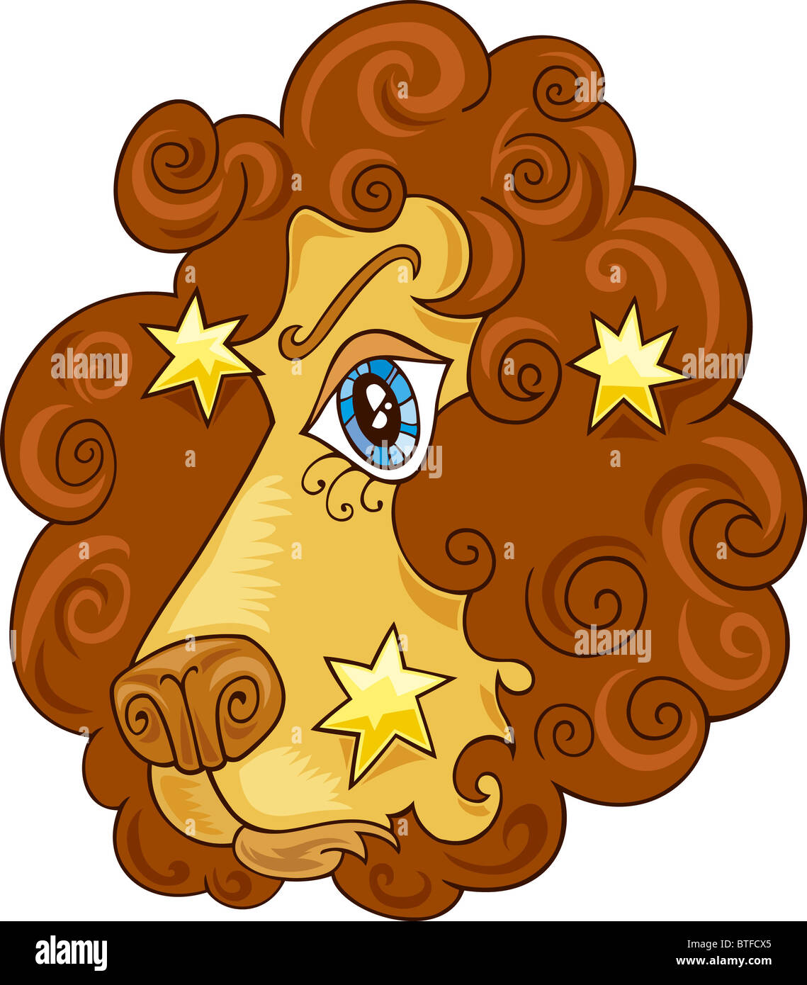 Illustration of zodiac leo sign Stock Photo - Alamy