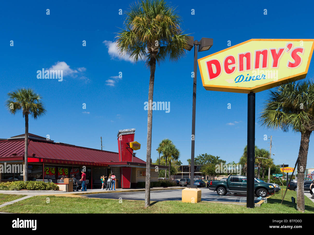 A Denny's Diner on International Drive, Orlando, Central Florida, USA Stock Photo