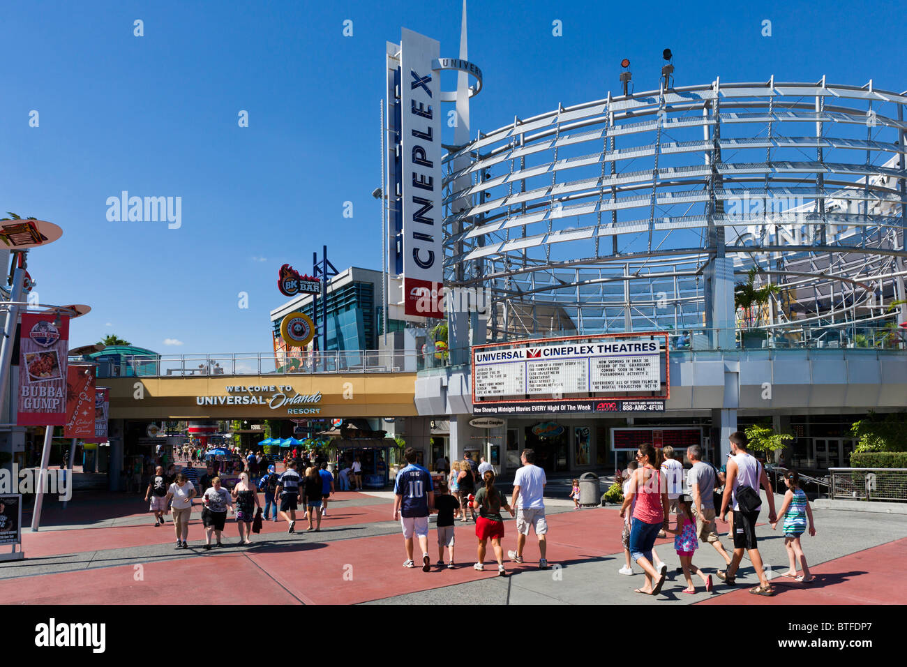 Entrance to Universal City Walk, Universal Studios, Orlando, Central Florida, USA Stock Photo
