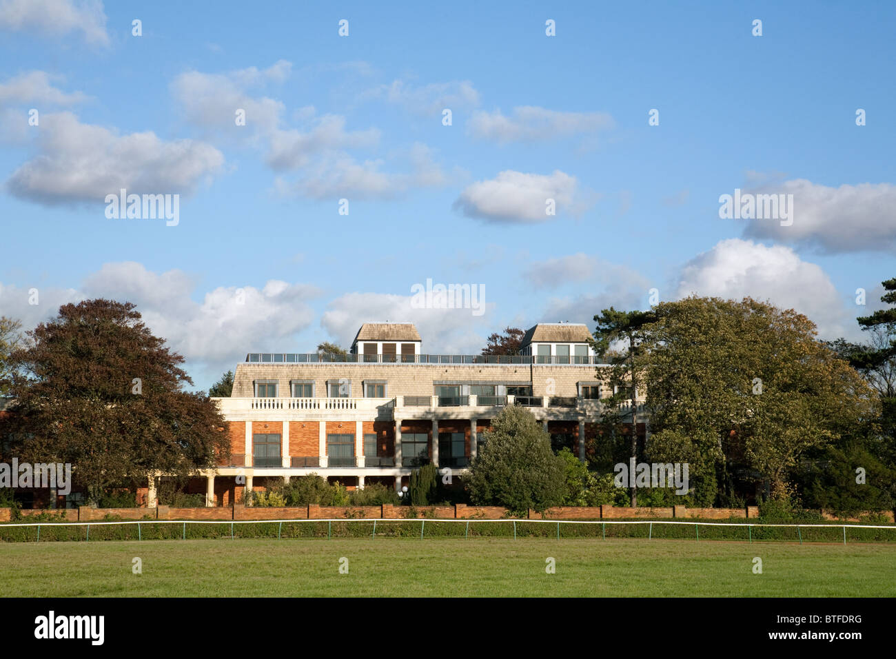 The mansion of Sheikh Mohammed bin Rashid Al Maktoum , on the heath at Newmarket, Suffolk UK Stock Photo