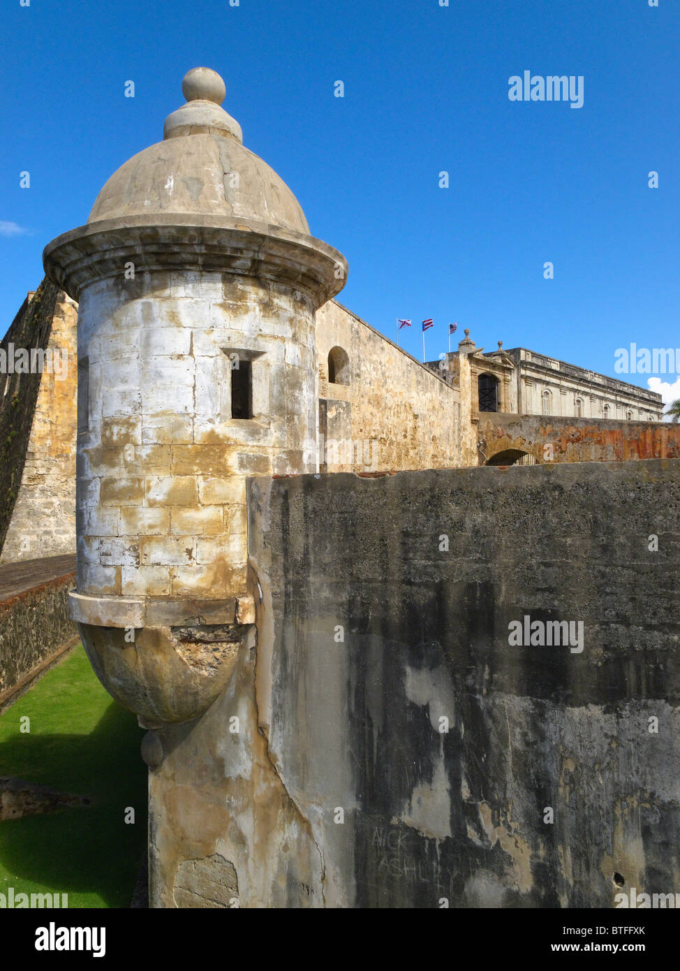 View of the Walls and Entrance of a Fort, San Cristobal Fort, Old San Juan, Puerto Rico Stock Photo