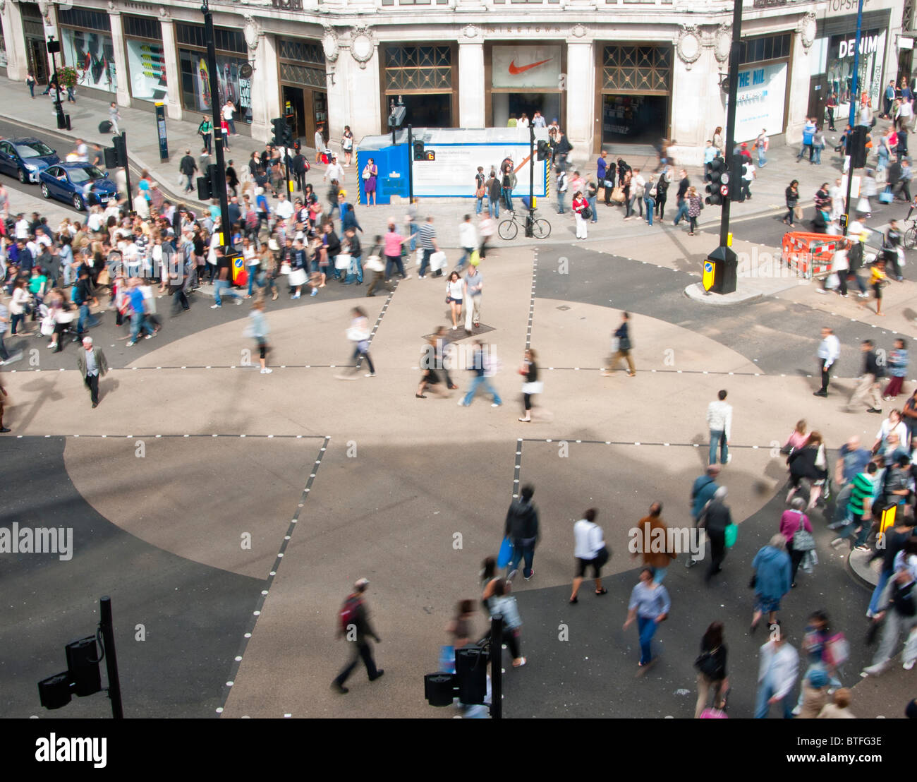 New pedestrian crossing at Oxford Circus, London, UK Stock Photo