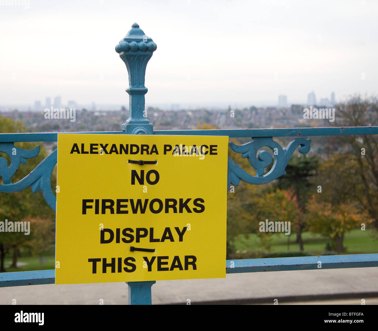 Bonfire night firework display cancelled due to lack of funds Stock Photo