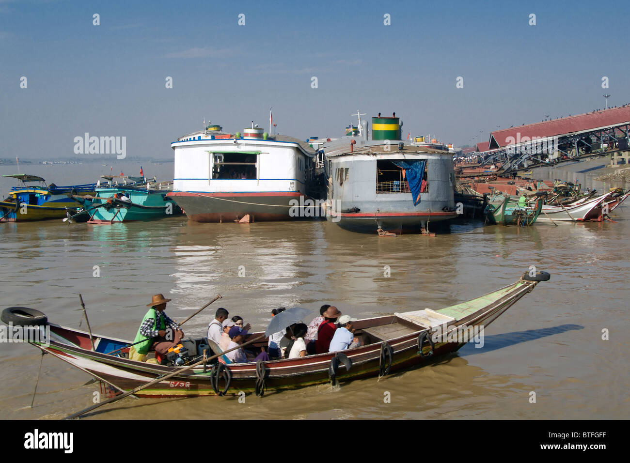 River life along the Rangoon, Burma, Myanmar Stock Photo