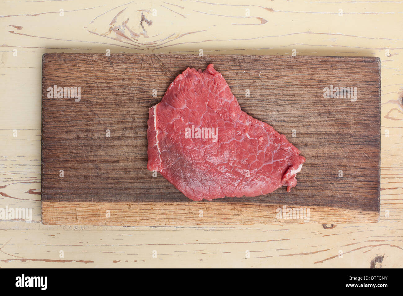 raw beef steak on wooden background Stock Photo - Alamy