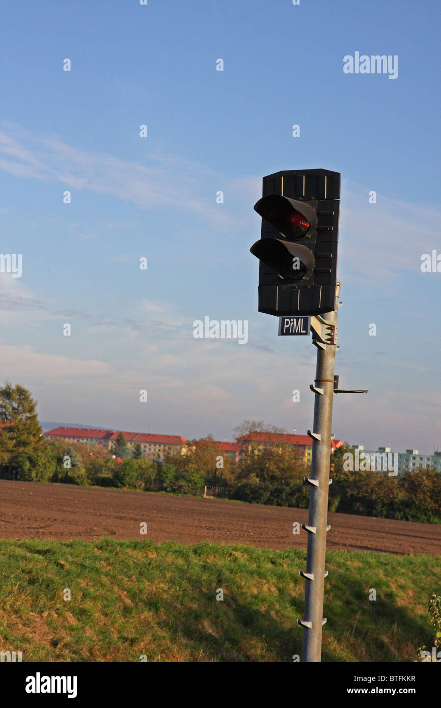 Czech railway semaphore signal Stock Photo