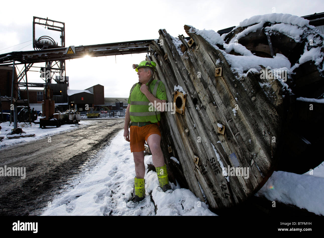 Miners prepare for work at Daw Mill Mine, Arley, Near Coventry, Warwickshire, the largest coal mine in the UK. Stock Photo