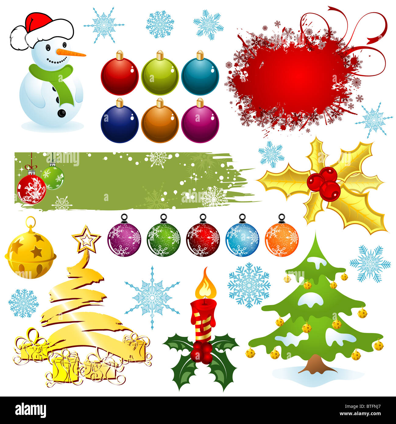 Big set elements for Christmas design, vector illustration Stock Photo ...