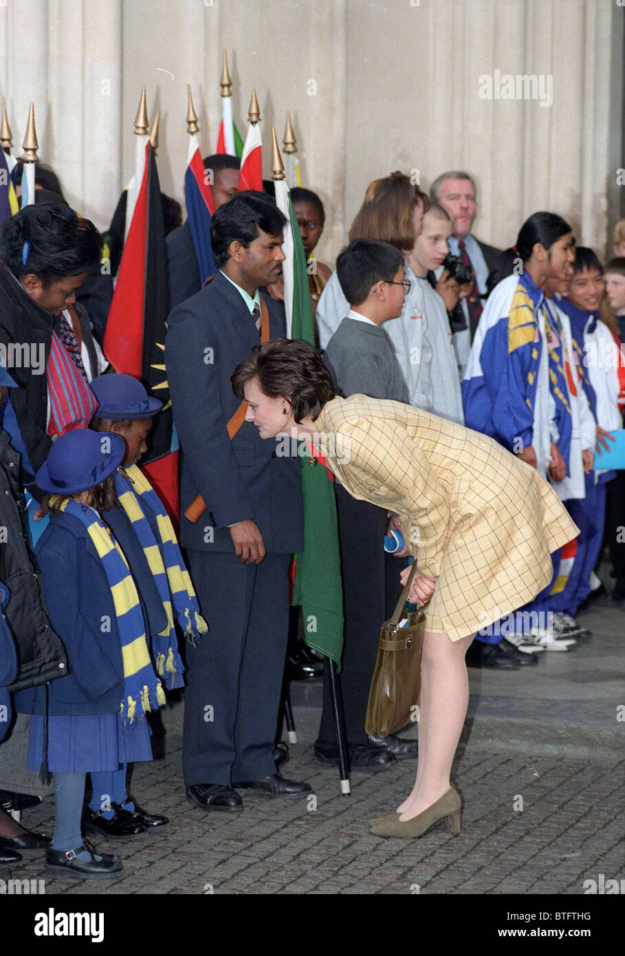 CHERIE BLAIR, WIFE OF THE PRIME MINISTER, AT Westminster Abbey FOR COMMONWEALTH SERVICE Stock Photo