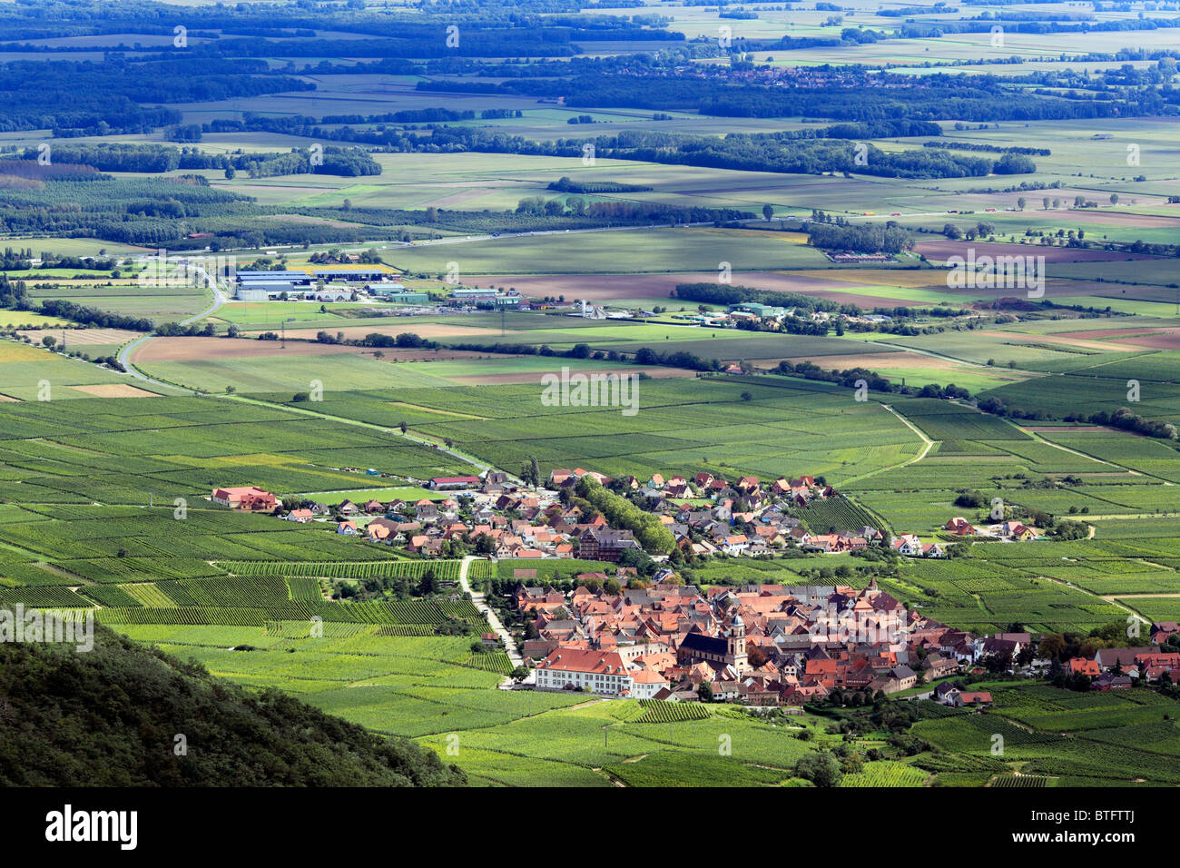 View of the Alsatian plain, Haut-Koenigsbourg castle, Orschwiller, Alsace, France Stock Photo