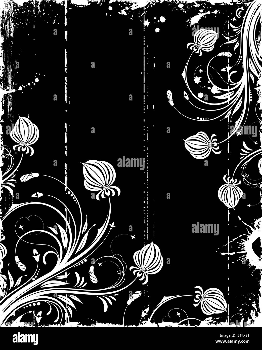 Grunge Floral Frame for design, vector illustration Stock Photo - Alamy