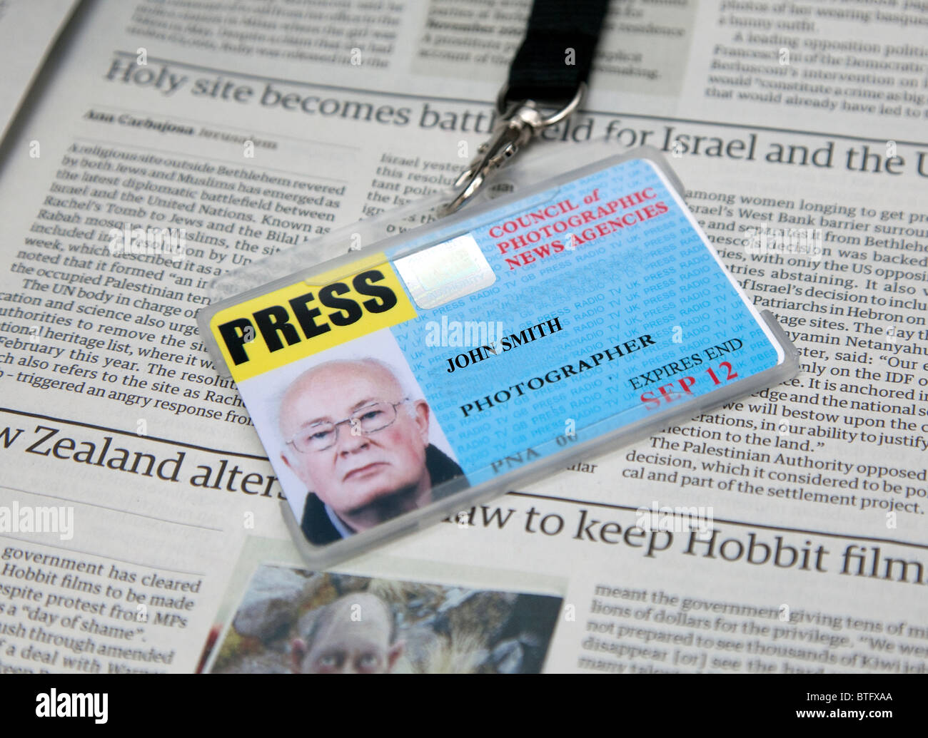 UK press card, London Stock Photo