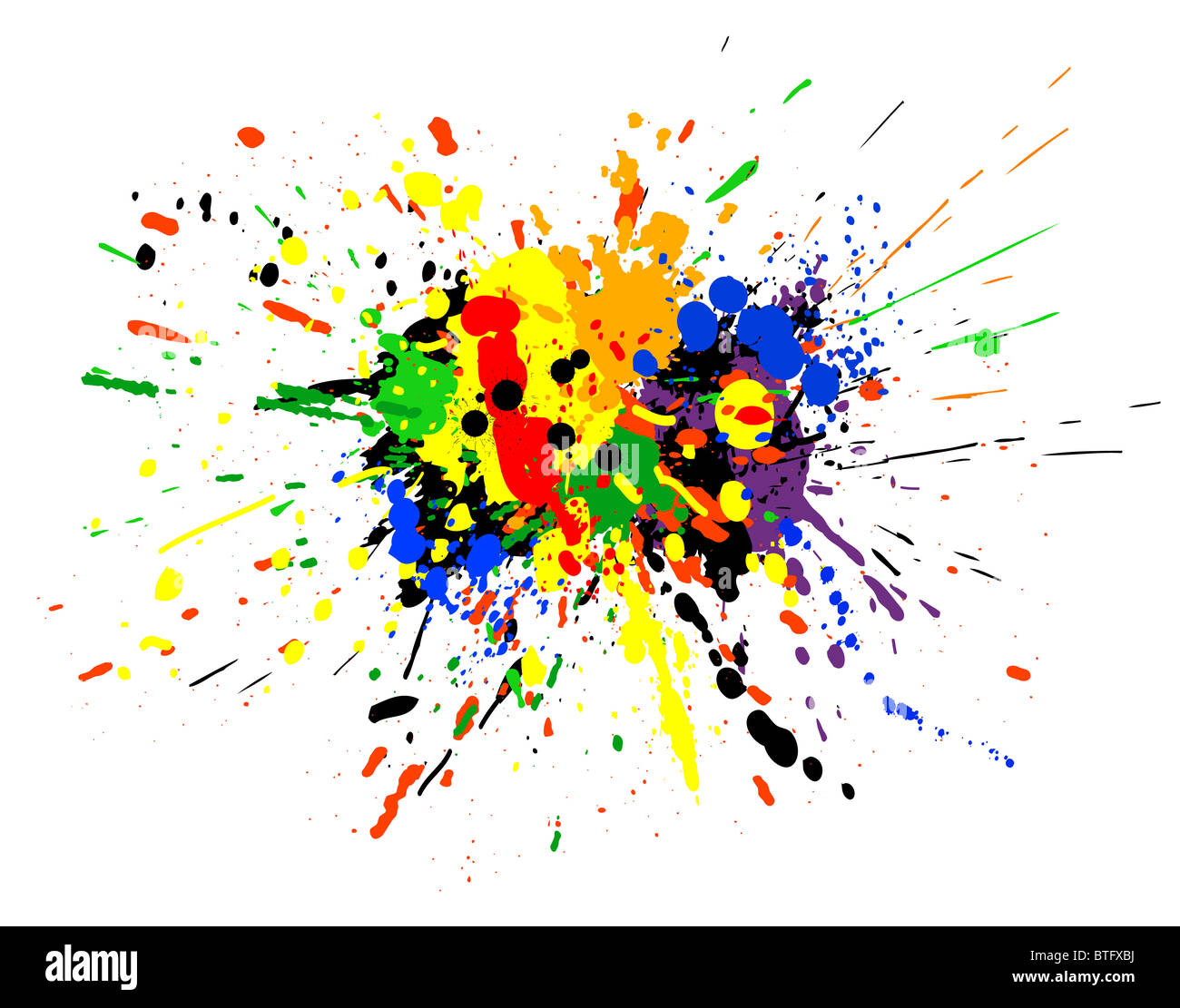 Illustrated design of colorful paint spill grunge Stock Photo