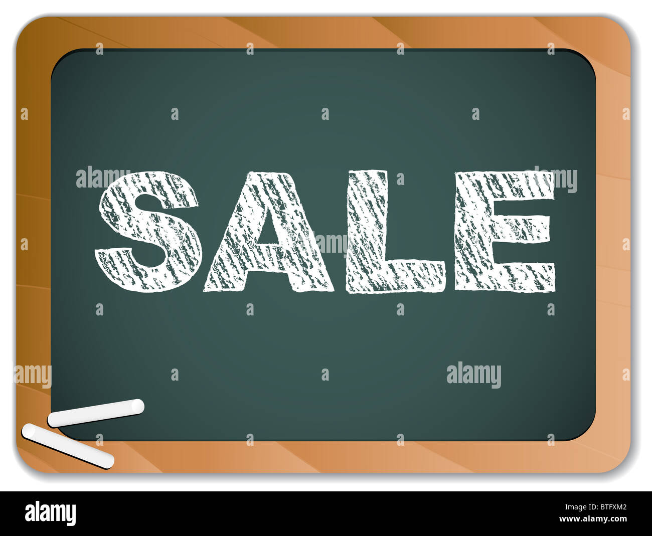 Vector - Sale written on blackboard with chalk. Stock Photo