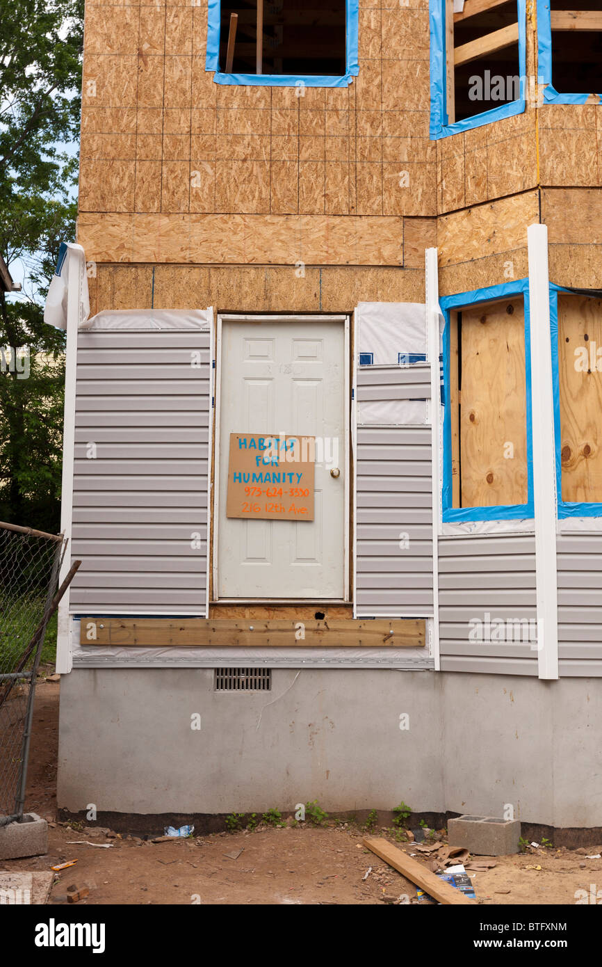 House under construction by Habitat for Humanity in Newark NJ USA Stock