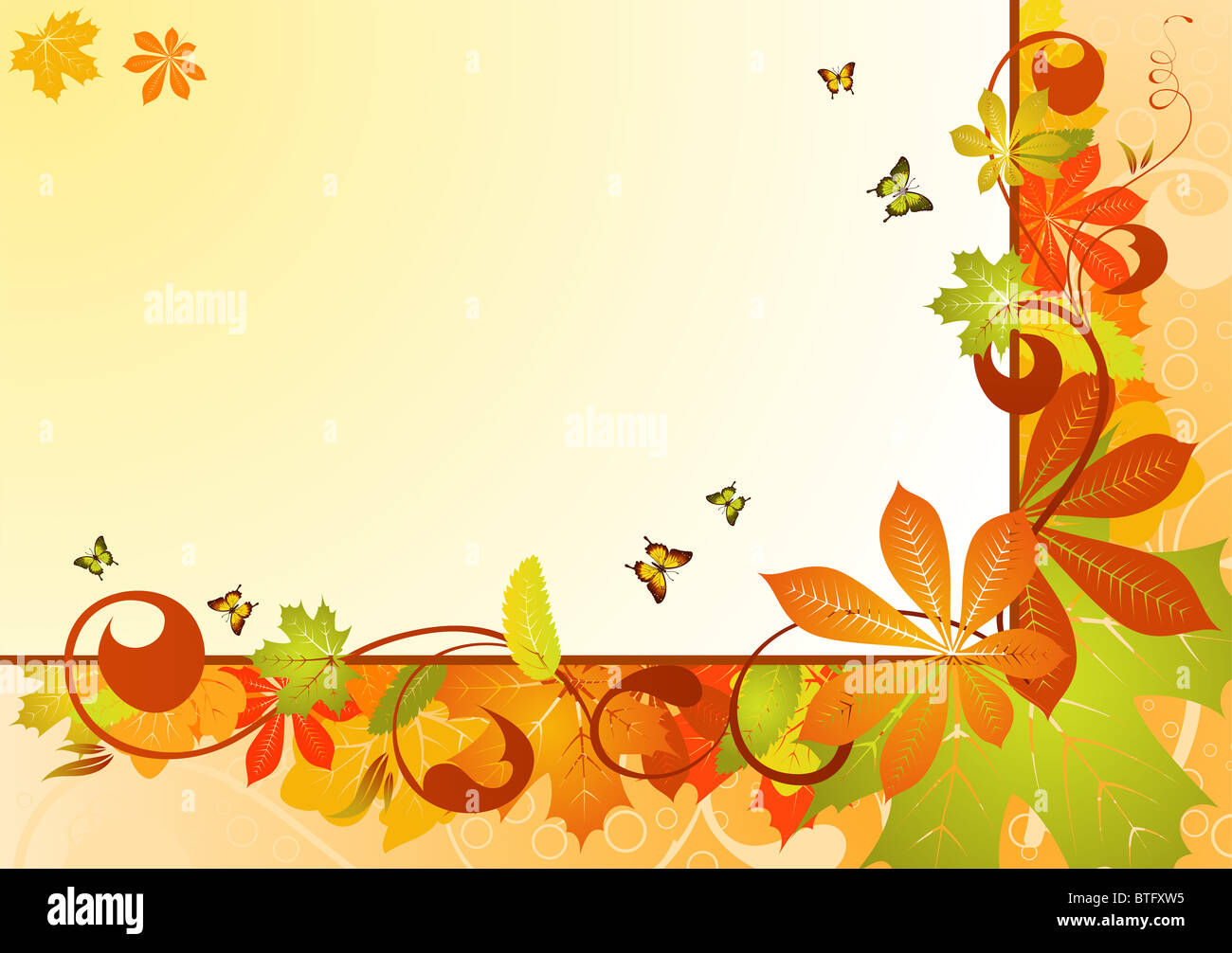 Autumn Frame with leaves for design, vector illustration Stock Photo ...
