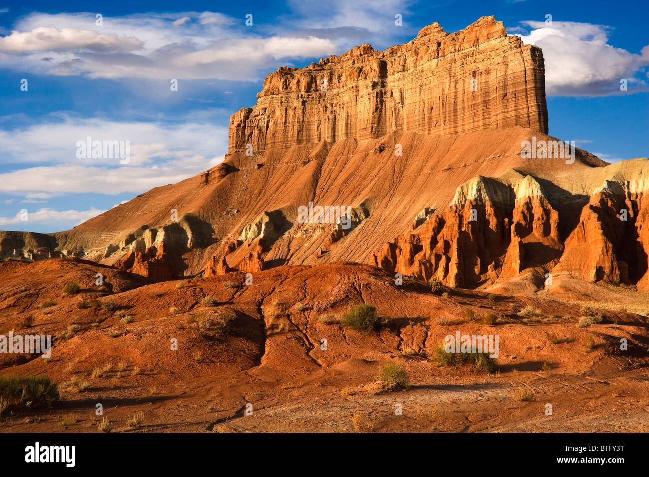 Morning Sun on Wild Horse Butte in Goblin Valley State Park part of the San Rafael Swell desert in southern Utah USA Stock Photo