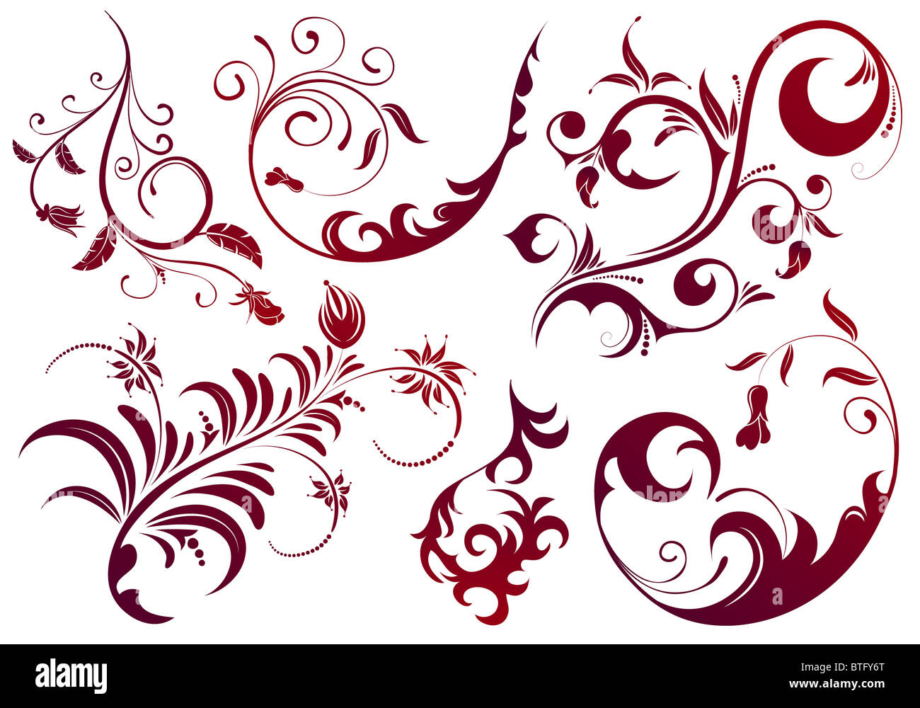 Collect Floral scroll, element for design, vector illustration Stock