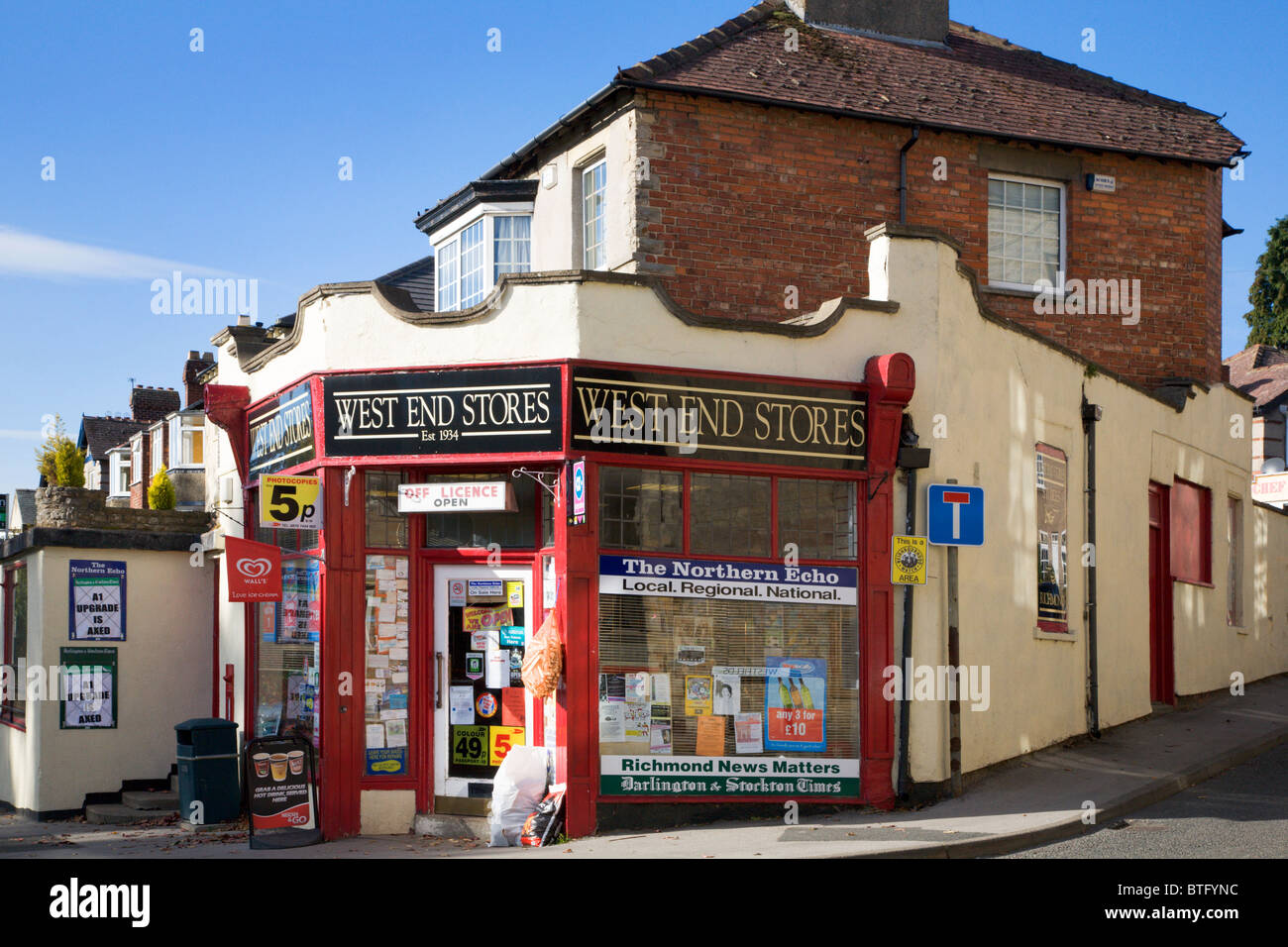 West End Stores on the Coast to Coast Walk Richmond North Yorkshire England Stock Photo