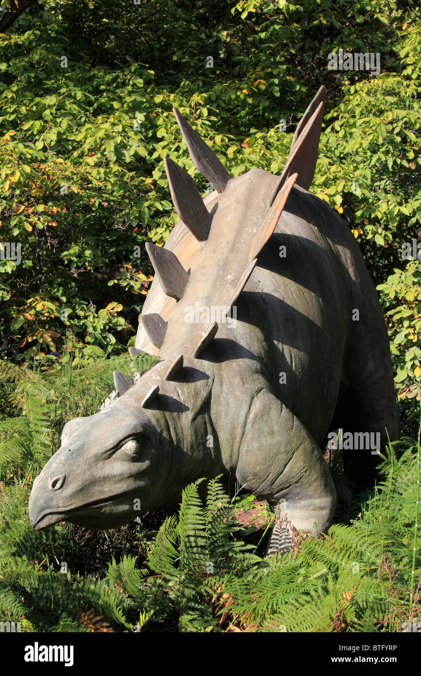 France, Paris, Jardin des Plantes, dinosaur statue Stock Photo Alamy