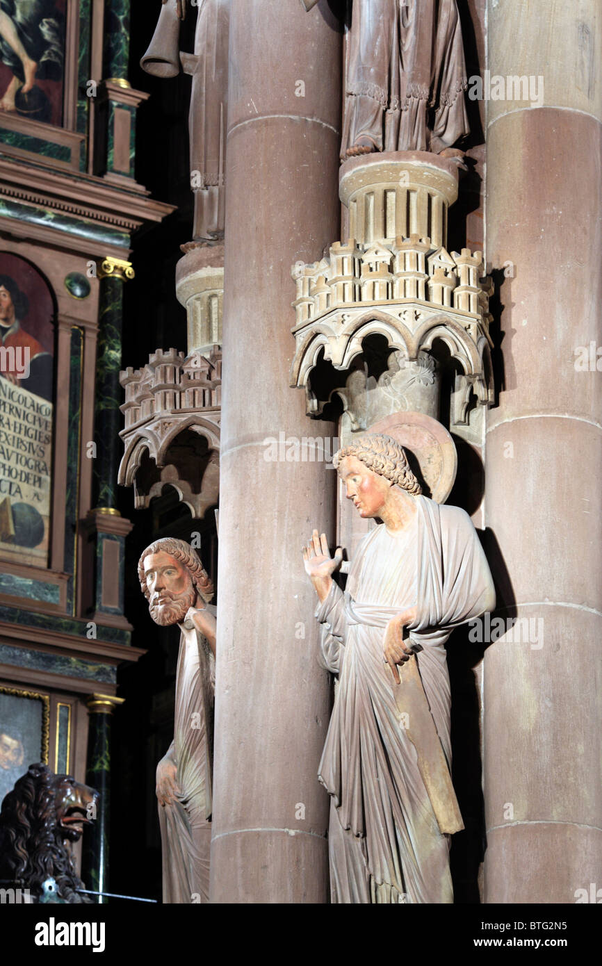 Pillar of Angels, Strasbourg Cathedral, Strasbourg, Alsace, France Stock Photo
