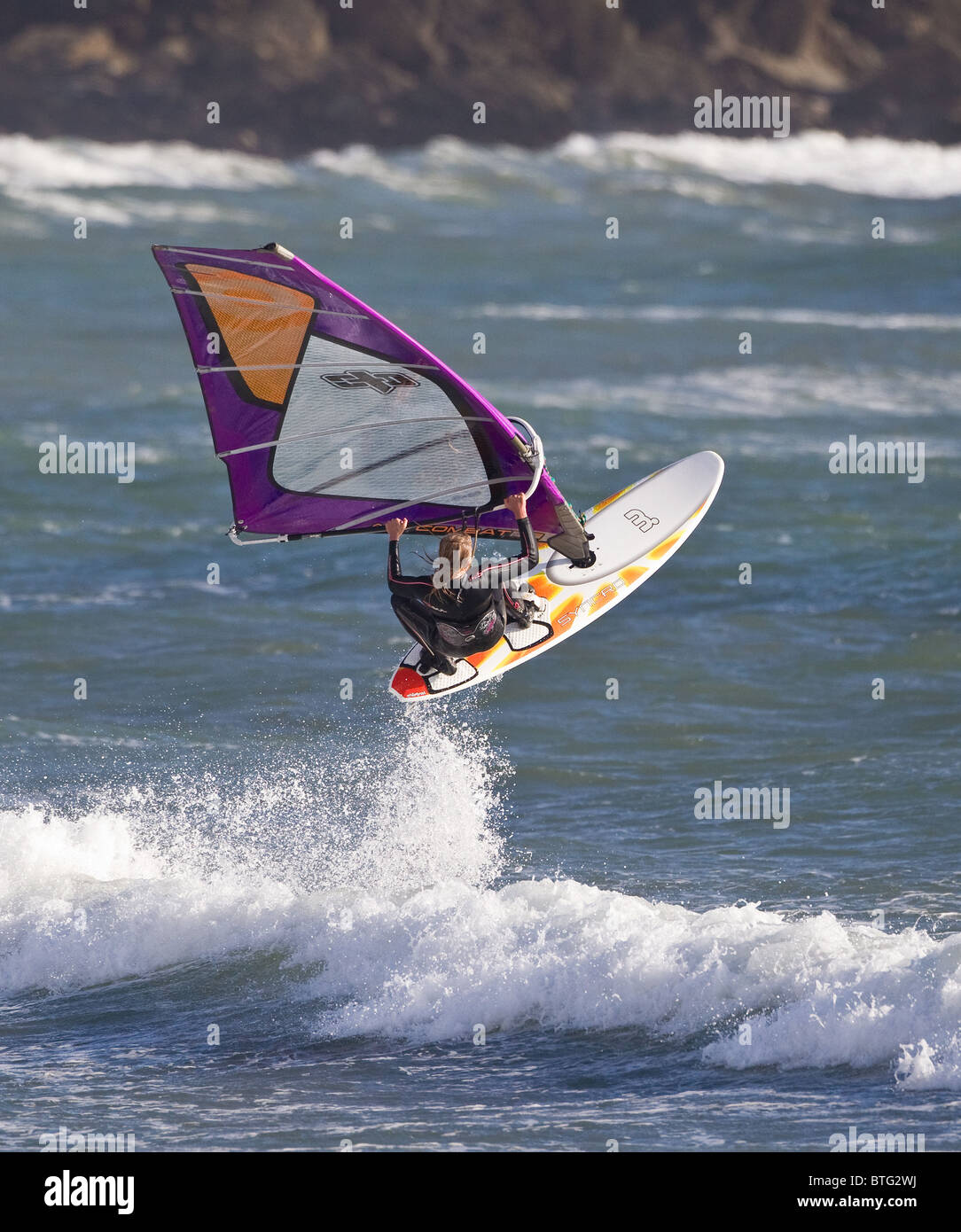 Windsurfing at Bigbury, South Devon, UK Stock Photo Alamy