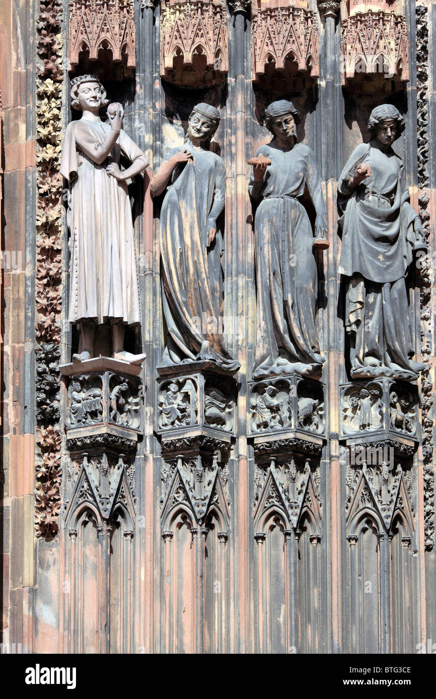 Portal of Strasbourg Cathedral, Strasbourg, Alsace, France Stock Photo