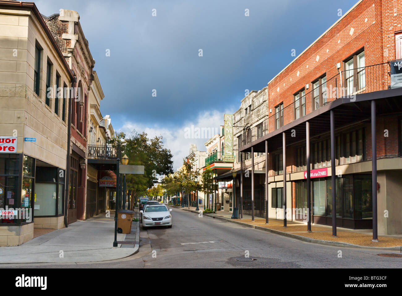 Dauphin Street in the historic old town, Mobile, Alabama, USA Stock Photo