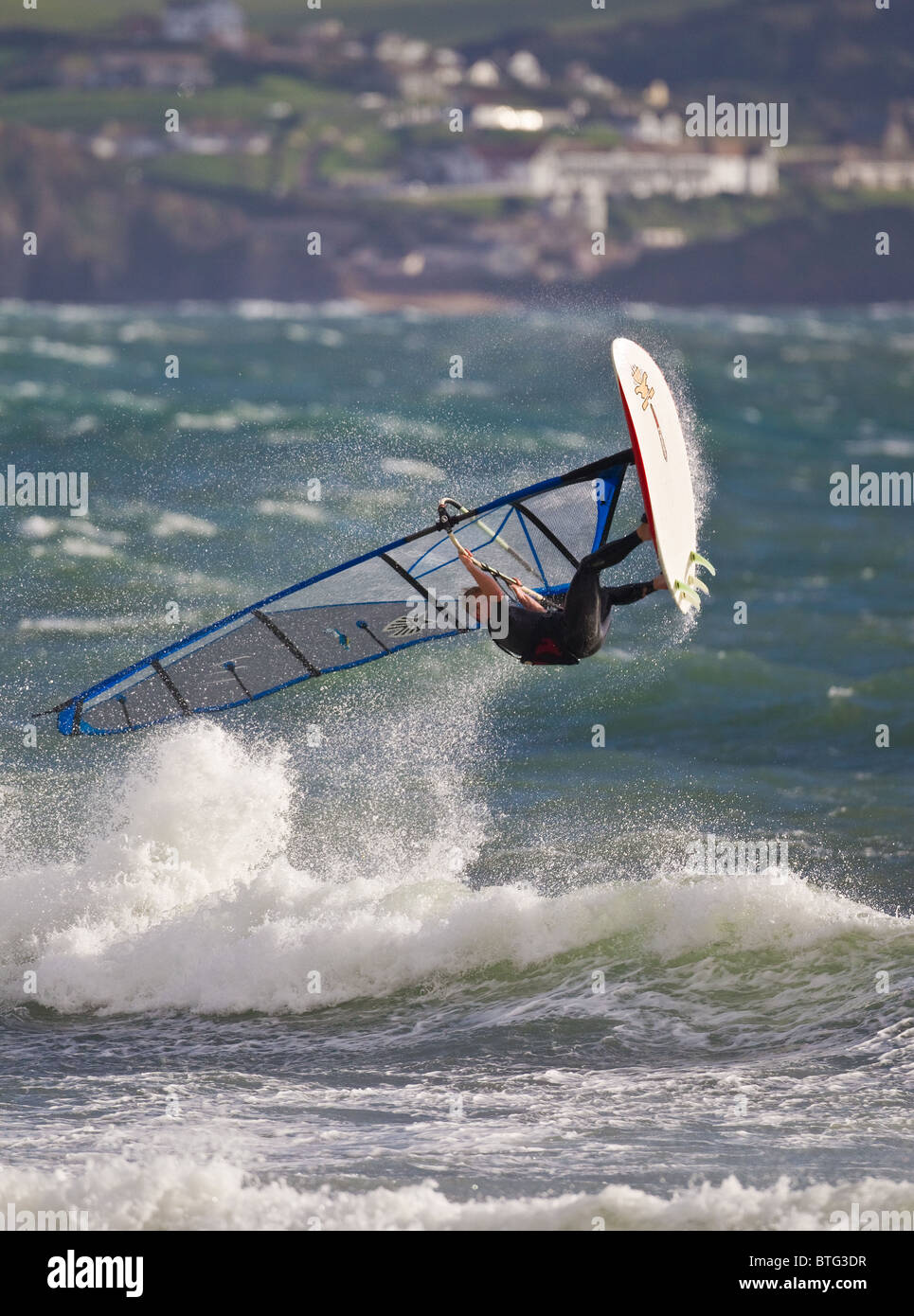 Windsurfing at Bigbury, South Devon, UK Stock Photo Alamy