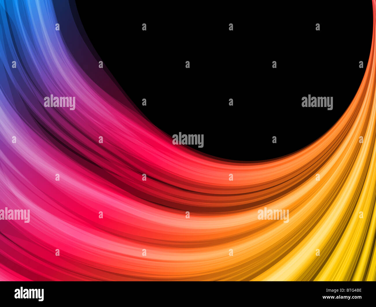 Vector - Abstract Colorful Waves on Black Background Stock Photo - Alamy