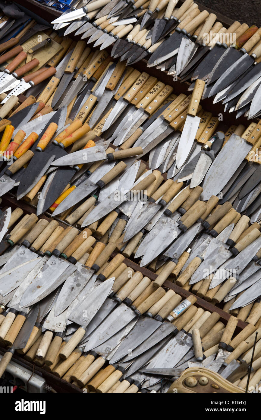 Knife Stall Jagalchi Fish Market Busan South Korea Stock Photo Alamy