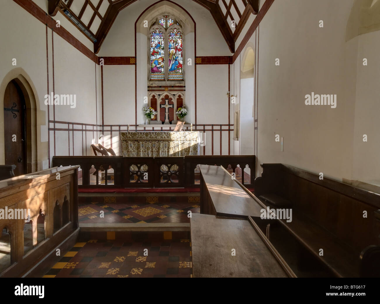 Interior, Winterbourne Monkton, the Church of Mary Magdalene Stock Photo