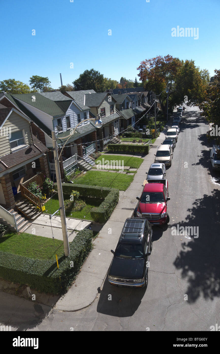 A typical downtown Toronto working class residential neighbourhood. Stock Photo
