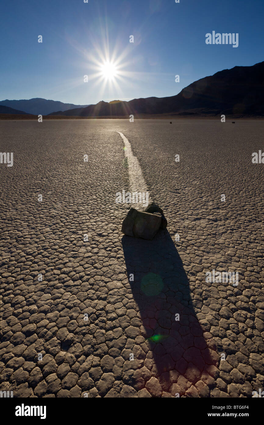 Sailing stones or sliding rocks mysteriously move across The Racetrack ...