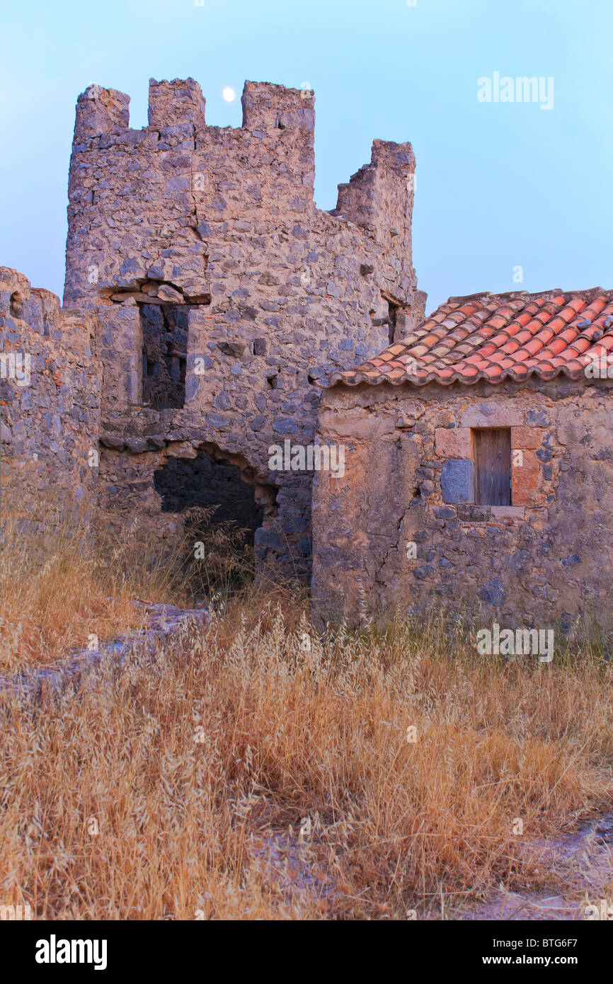 Kapetanakis medieval old tower in Messinia, Greece Stock Photo