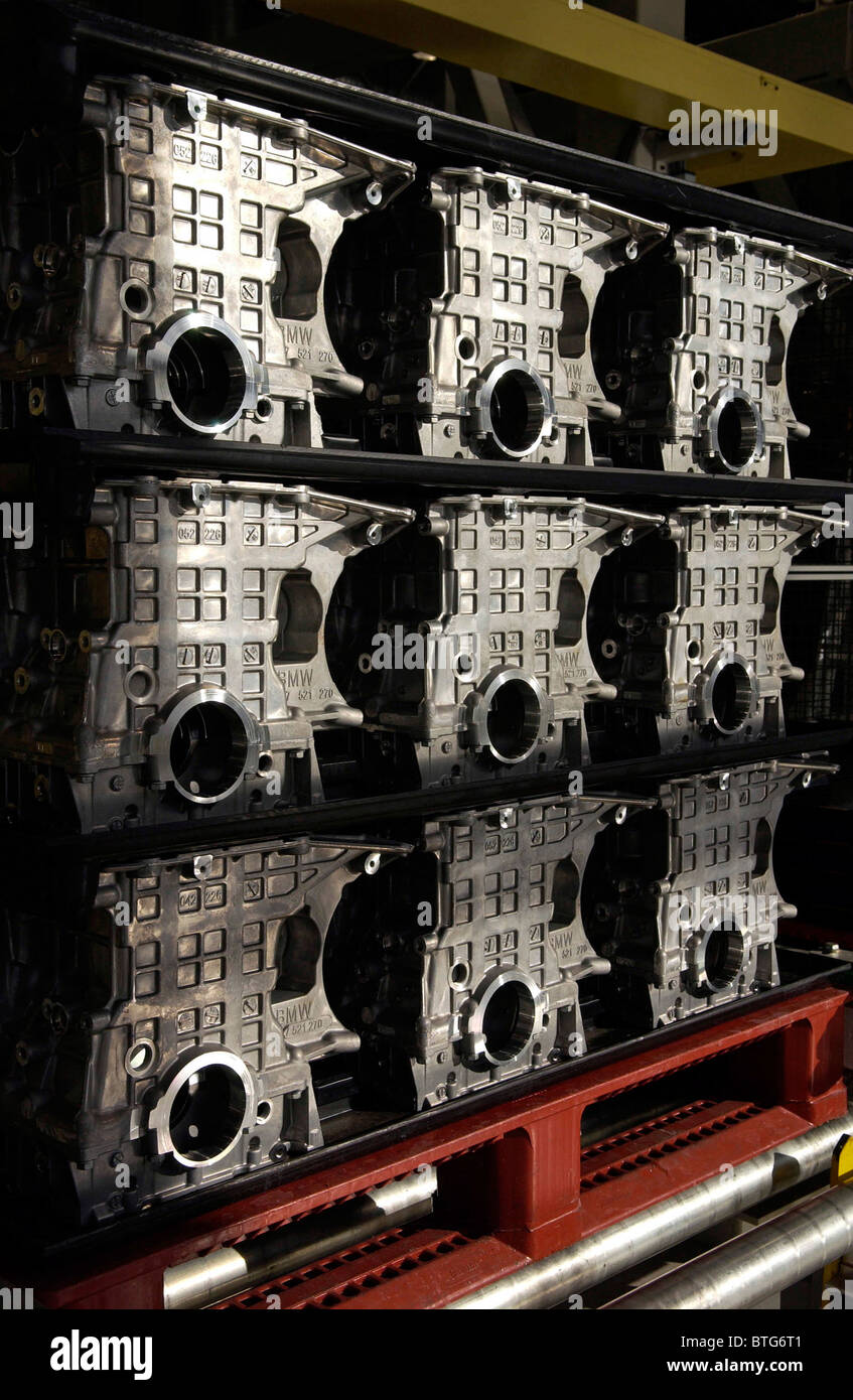 Stored engine blocks at the BMW engine factory at Hams Hall near ...