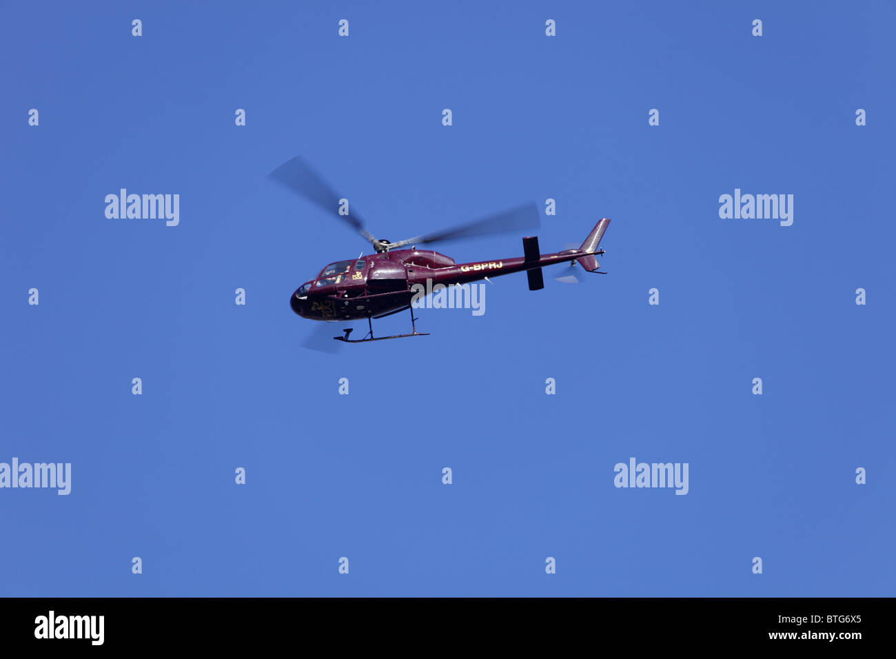 Aerospatiale AS355 twin squirrel 2 G-BPRJ operated by PDG Helicopters in flight Stock Photo
