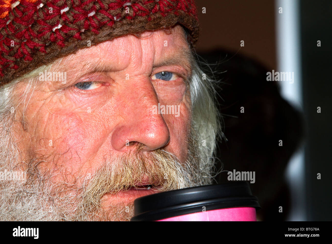 Elderly man in a coffee shop in Boise, Idaho, USA. MR Stock Photo Alamy