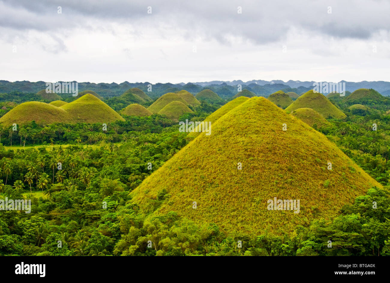 Famous Chocolate Hills, a natural landmark of Philippines Stock Photo