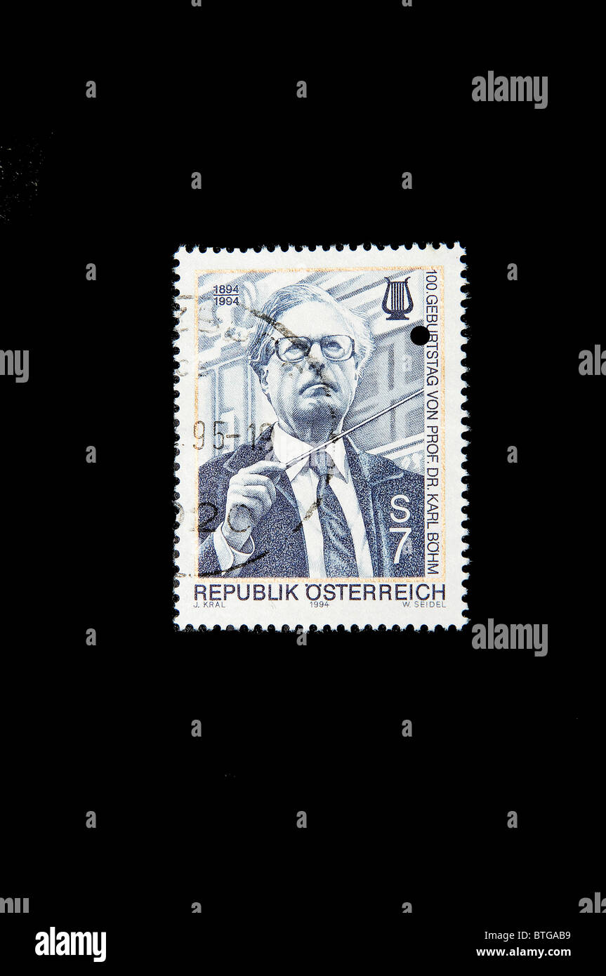 Karl August Leopold Böhm in an austrian stamp. Stock Photo