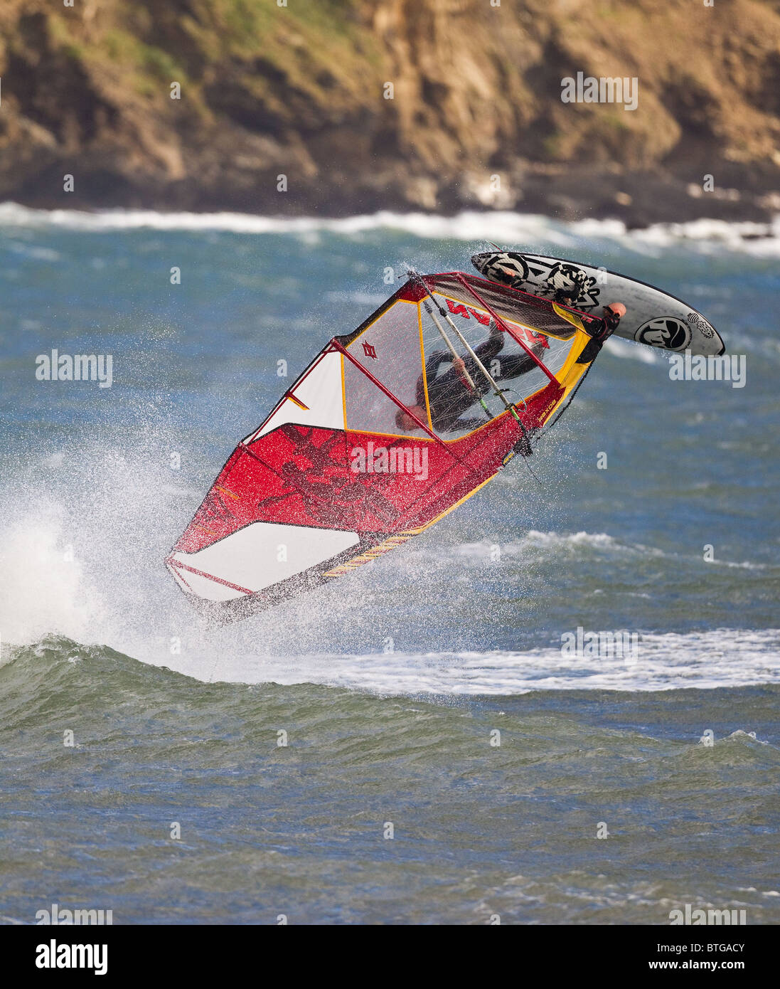 Windsurfing at Bigbury, South Devon, UK Stock Photo Alamy