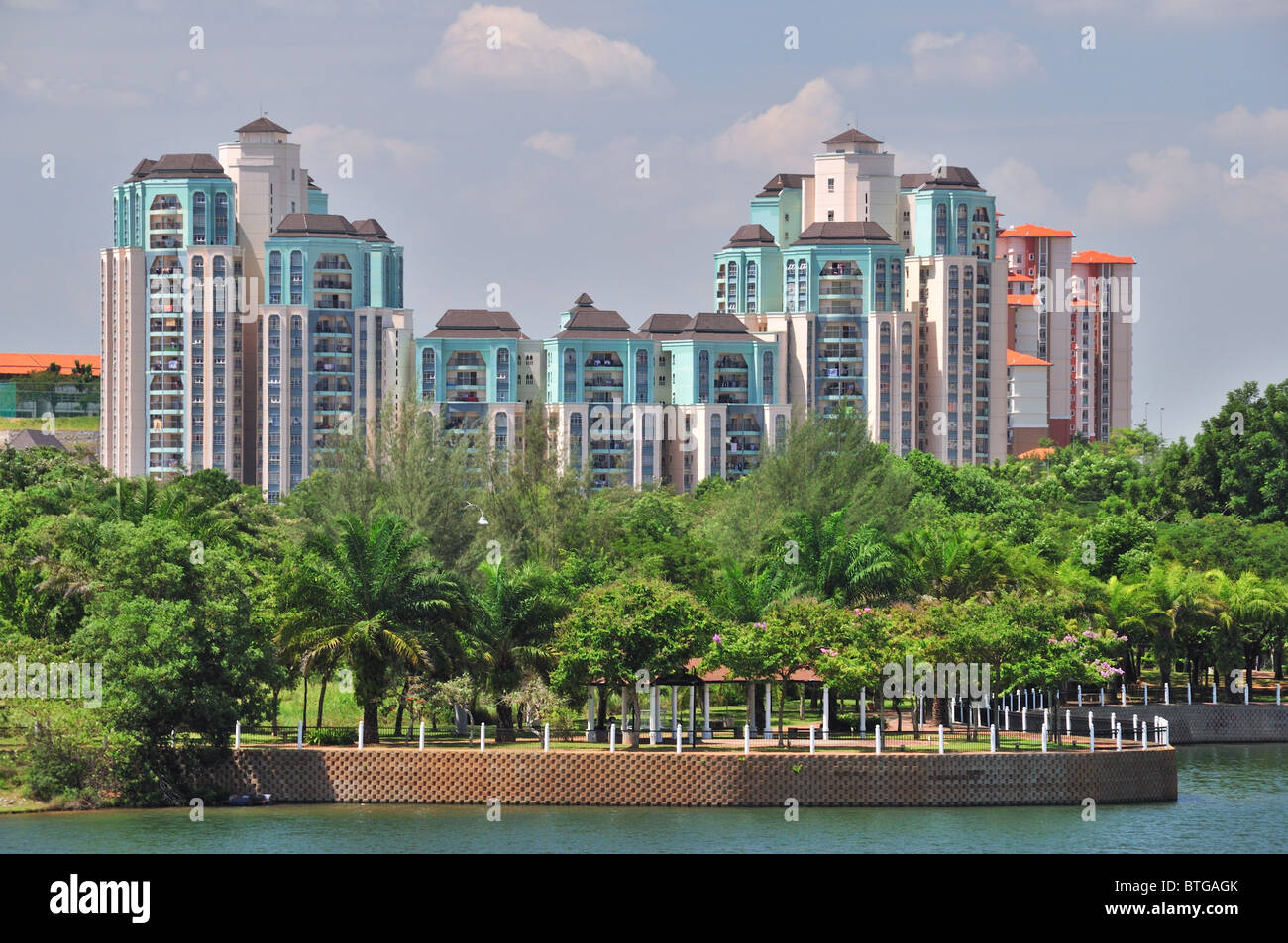Modern Luxury Apartment House with Garden and Pier Stock Photo Alamy