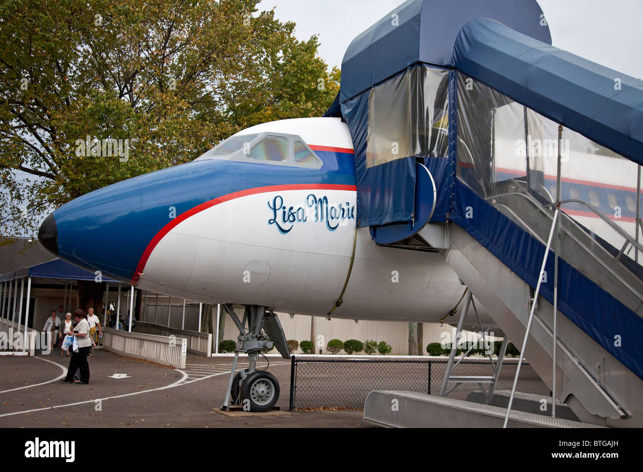 Lisa Marie, the Convair 880 jet bought by Elvis Presley  in 1975 Memphis, refurbished as his private jet. Graceland, Memphis TN Stock Photo