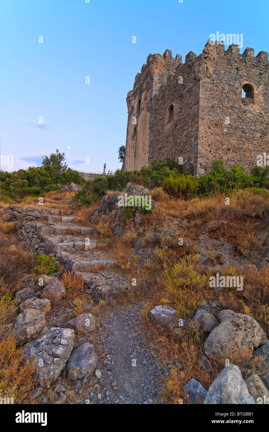 Kapetanakis medieval old tower in Messinia, Greece Stock Photo