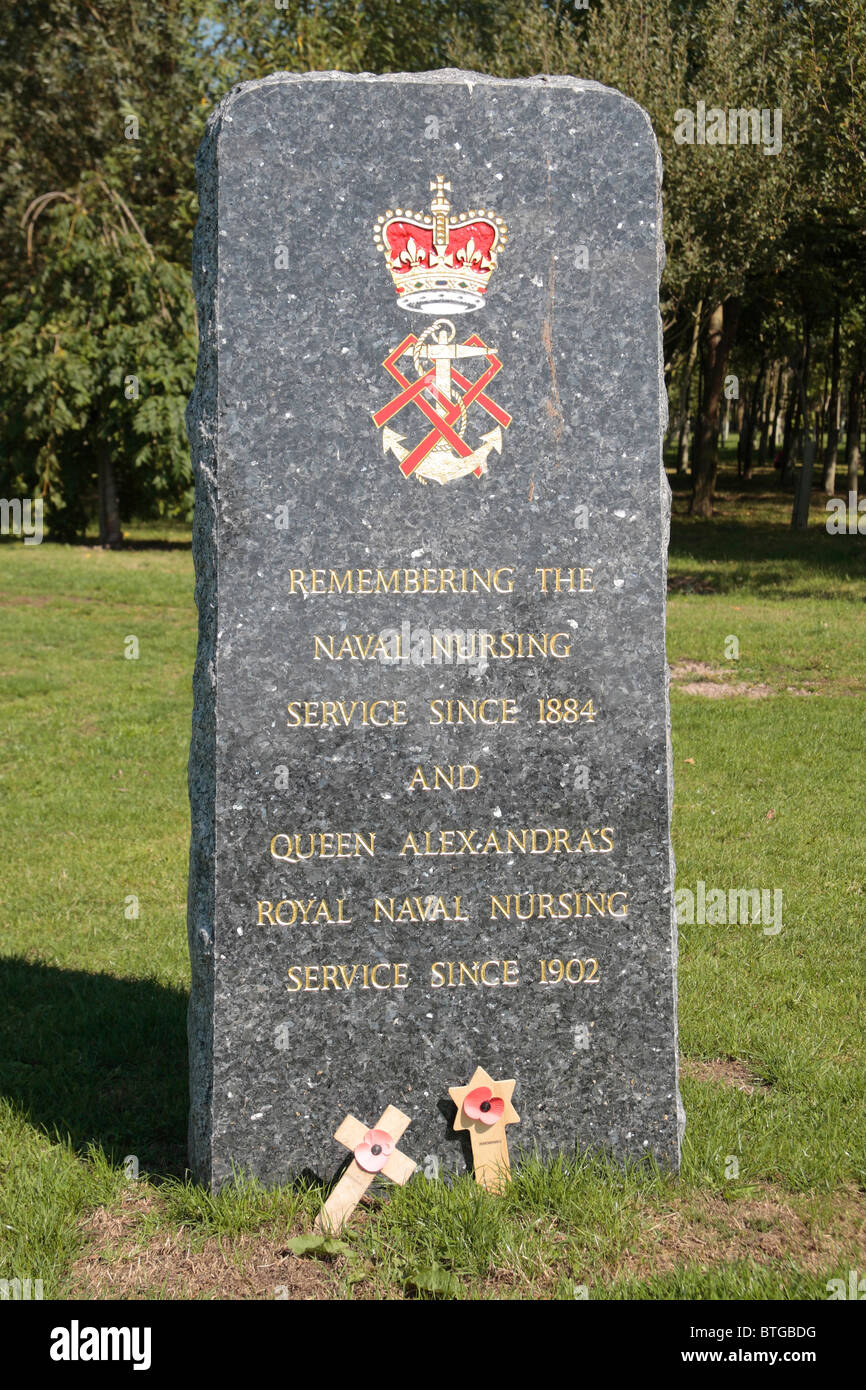 The Naval Nursing Service Memorial at the National Memorial Arboretum, Alrewas, UK. Stock Photo