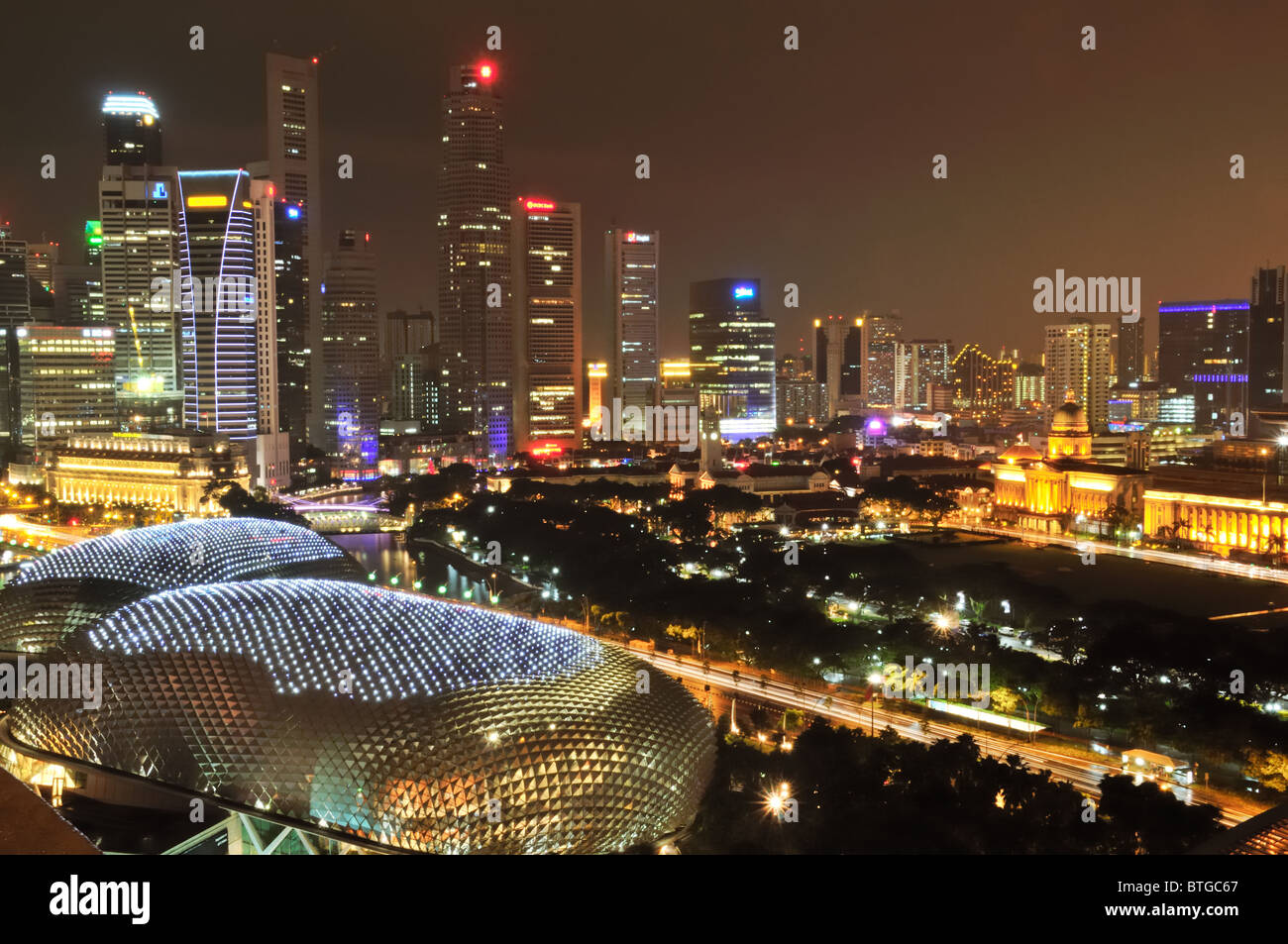 Singapore City View at Night Stock Photo - Alamy