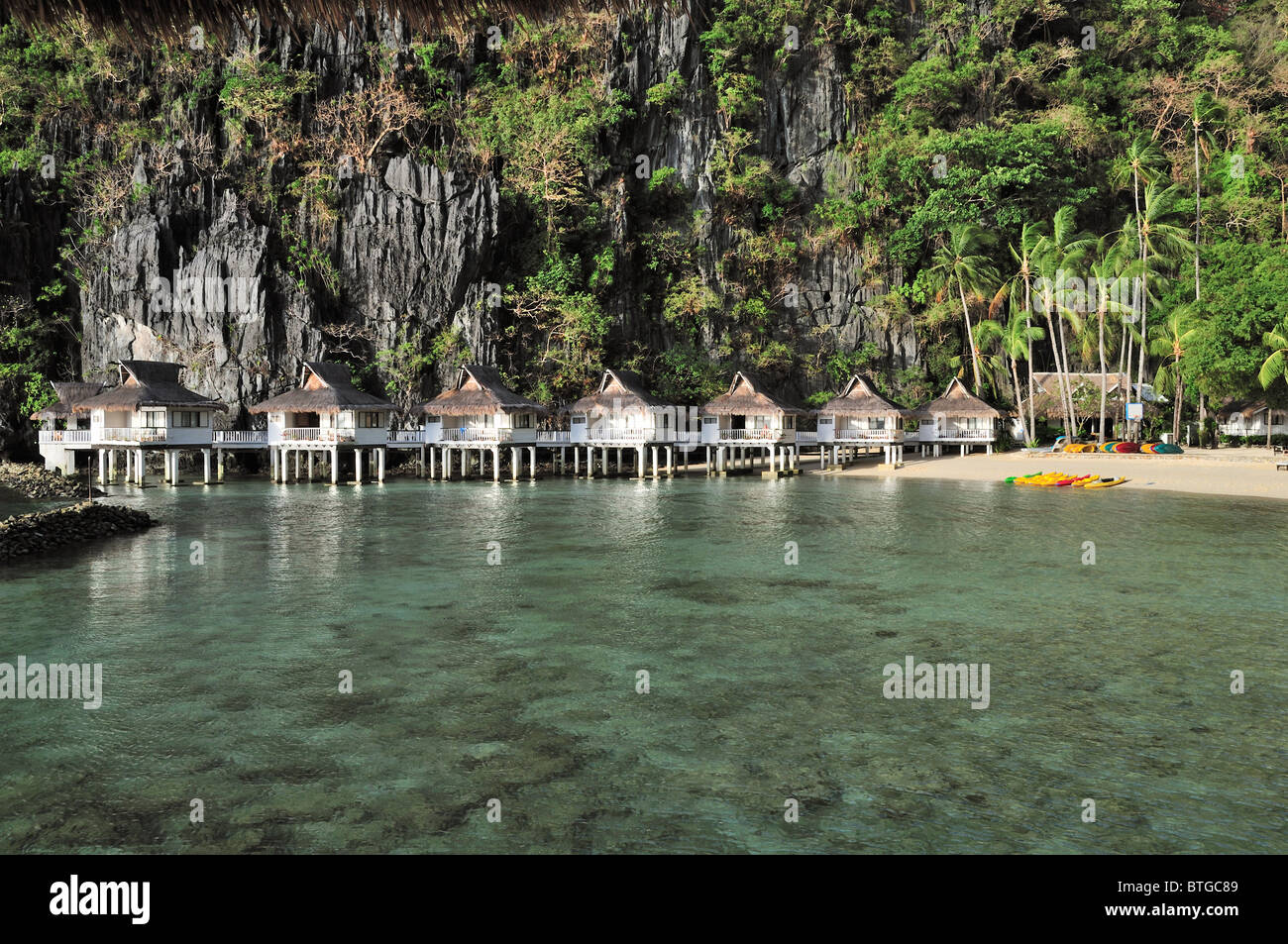 Lagoon with a luxury resort Stock Photo - Alamy