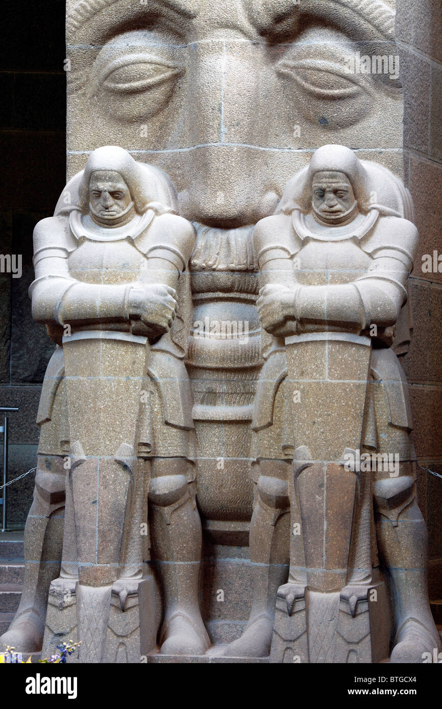 Sculpture inside monument to the Battle of the Nations (Völkerschlachtdenkmal), 1913, Leipzig, Saxony, Germany Stock Photo