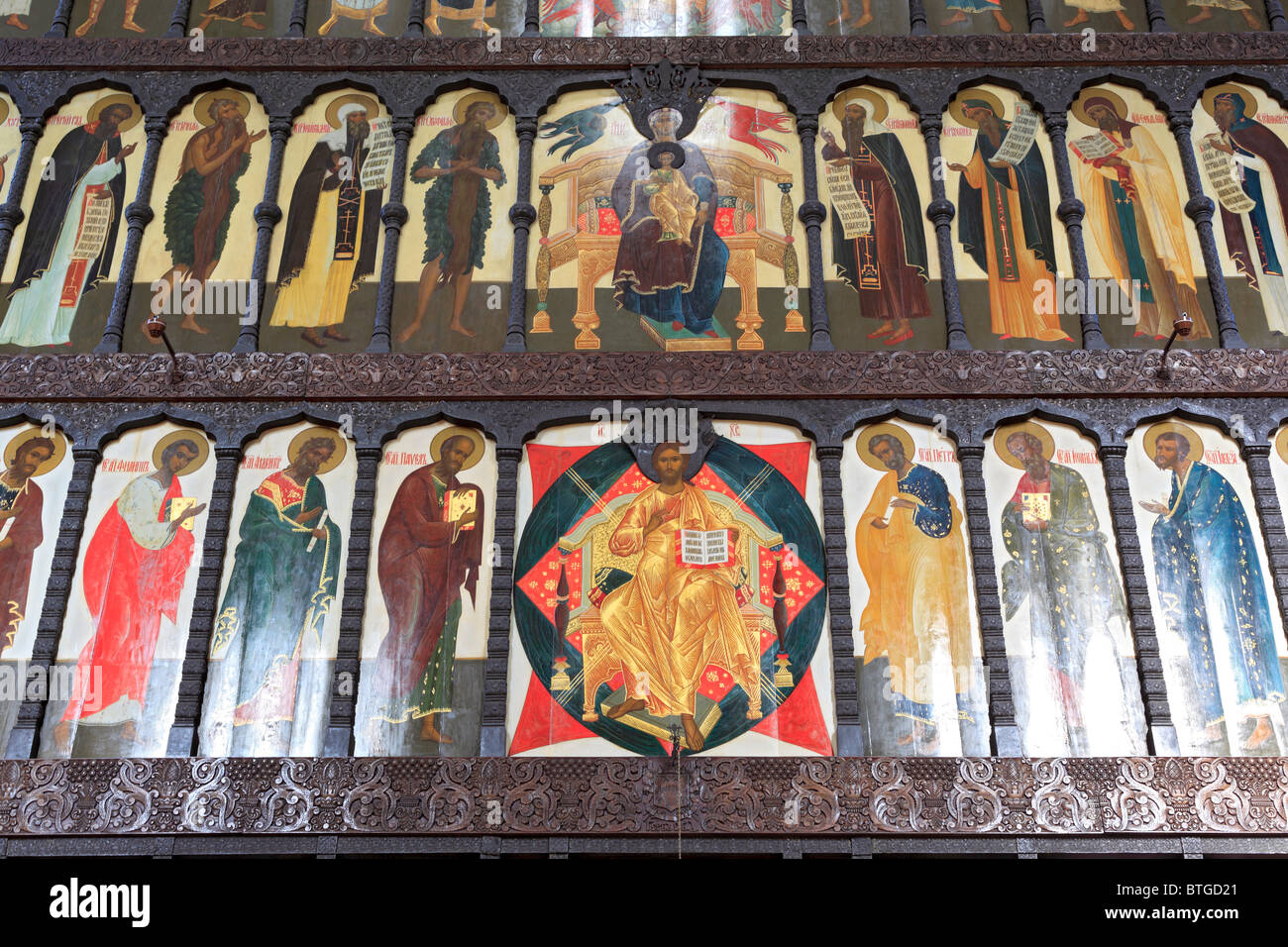 Icons in Russian Memorial Church (1913), Leipzig, Saxony, Germany Stock Photo